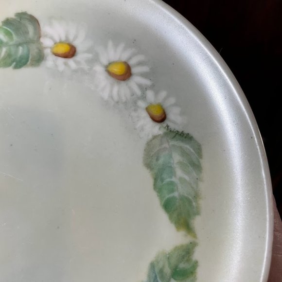 Set of 4 MZ Austria Hand Painted Salad Dessert Plates Daisy Columbine Wild Rose - Picture 6 of 12